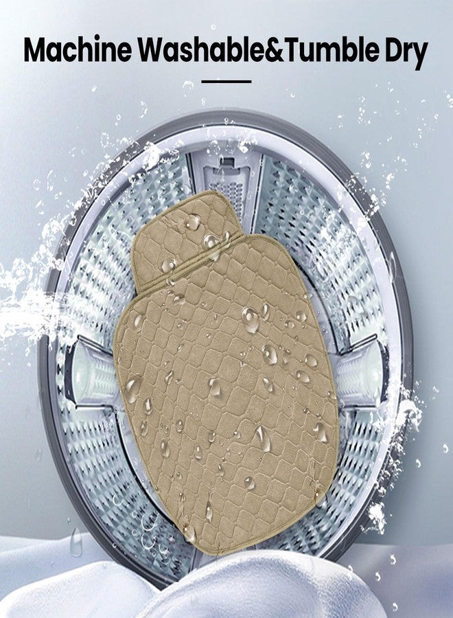 surpassme 2pc Comfortable Car Seat Covers Universal Front Seat Covers for Car Accessories with Storage Pockets, Padded Car Interior Covers for Automotive, SUV, Truck, and Van(Khaki) - Image 4