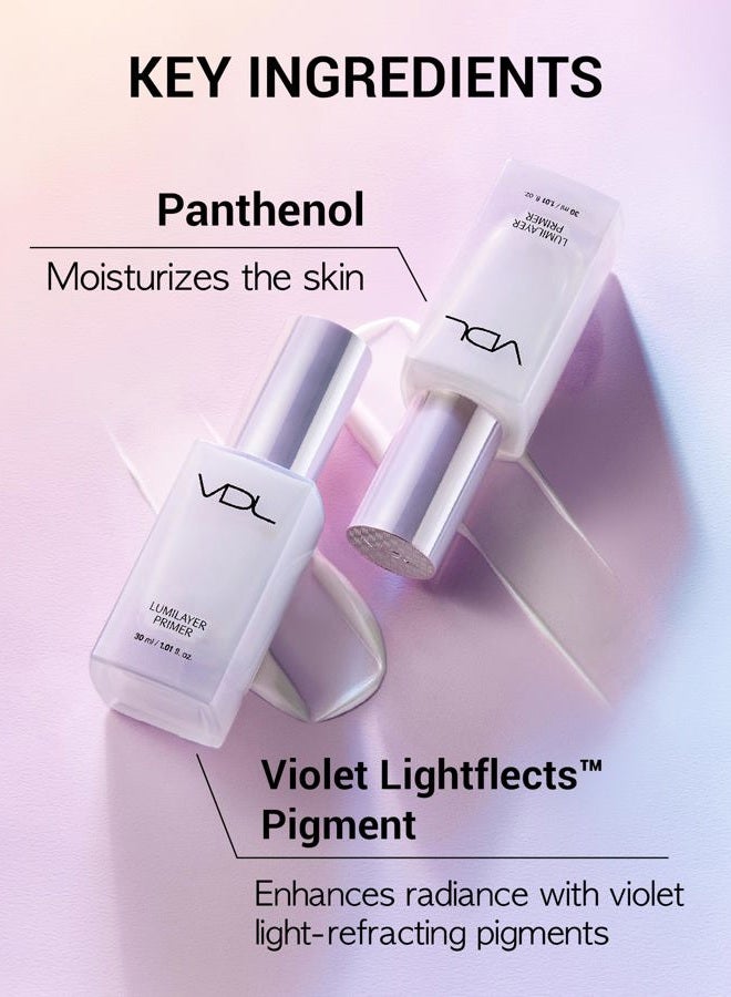VDL Lumilayer Primer (Glowy Finish, 1.01fl oz) - Illuminating Pearl Makeup Base for Glowing Skin. Korean Makeup. Hydrating Radiance - Image 4