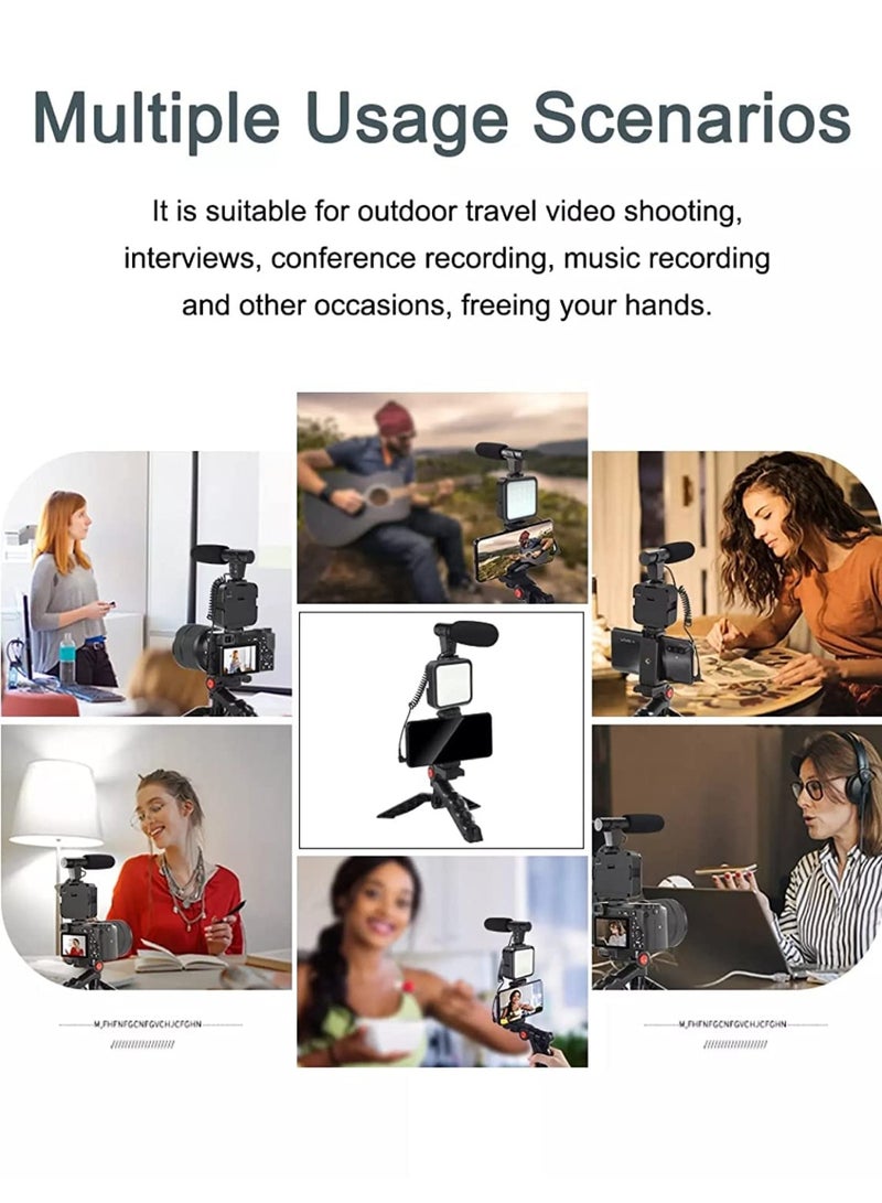 Vlogging Kit for Smartphones – Bluetooth Remote, LED Light, Mic, Mini Tripod & Phone Holder for YouTube, Podcasting, and Content Creation - Image 5