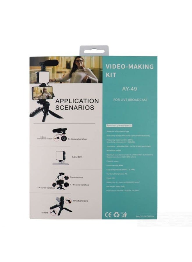 Vlogging Kit for Smartphones – Bluetooth Remote, LED Light, Mic, Mini Tripod & Phone Holder for YouTube, Podcasting, and Content Creation - Image 4