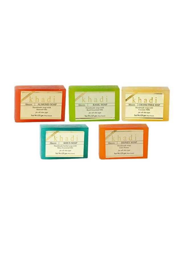 Khadi Abeers Handmade Pure Essence Soaps With Essential Oils Combo Assorted Gift Set 125 G (Pack Of 5) - Image 1