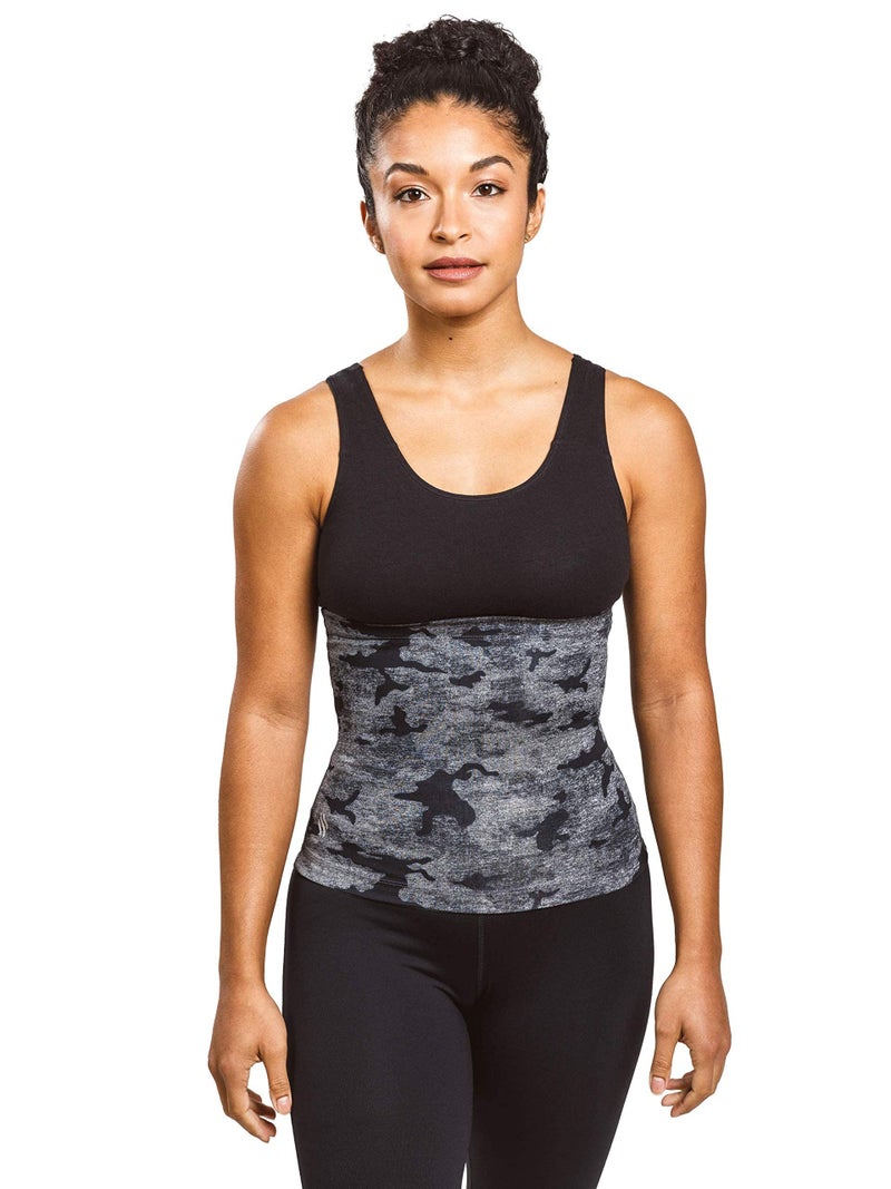 Sweat Shaper Waist Trimmer for Women, Waist Trainer Sauna Belt, Neoprene-free Waist Cincher, Sauna Slimming Belt (Grey Camo, 3X-Large) - Image 3