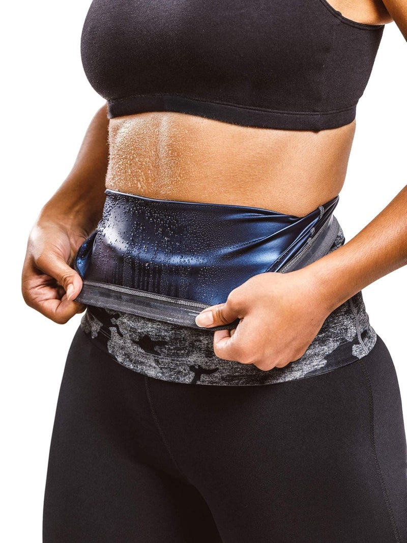 Sweat Shaper Waist Trimmer for Women, Waist Trainer Sauna Belt, Neoprene-free Waist Cincher, Sauna Slimming Belt (Grey Camo, 3X-Large) - Image 1