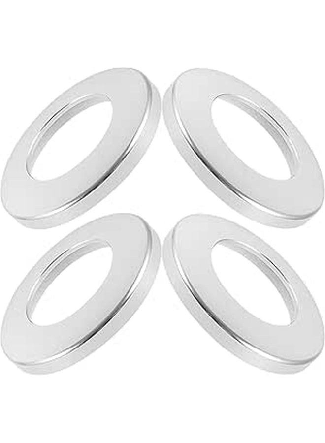 4pcs Silver Aluminum Car Door Lock Pin Cover Set For SUV Vehicle Interior Trim - Image 1