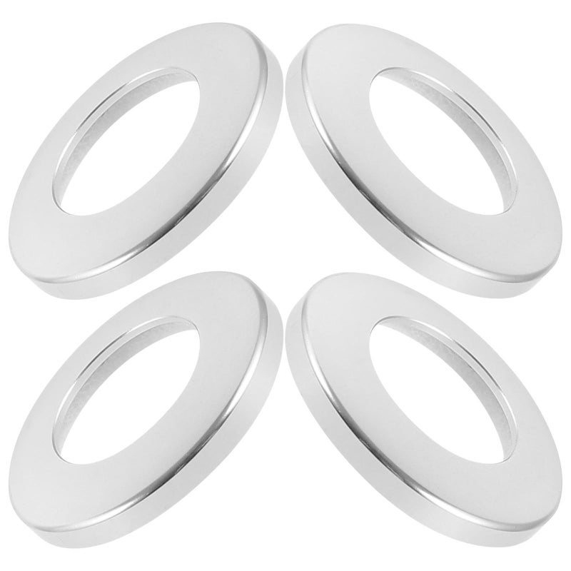 4pcs Silver Aluminum Car Door Lock Pin Cover Set For SUV Vehicle Interior Trim - Image 2