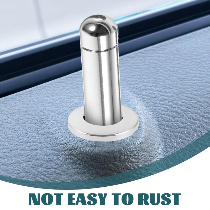 4pcs Silver Aluminum Car Door Lock Pin Cover Set For SUV Vehicle Interior Trim - Image 4