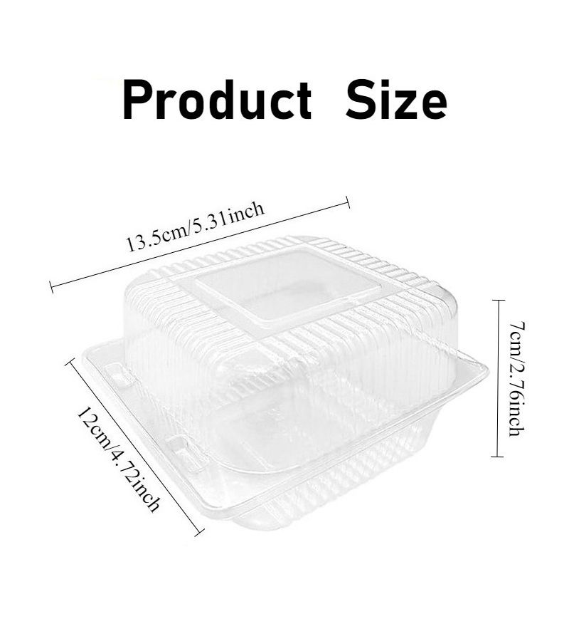 20 Pcs Transparent Plastic Square Food Container Cake Box With Lid Good Sealing Dustproof Keeps Pastries Fresh Flip Top Design Aesthetically Pleasing - Image 2
