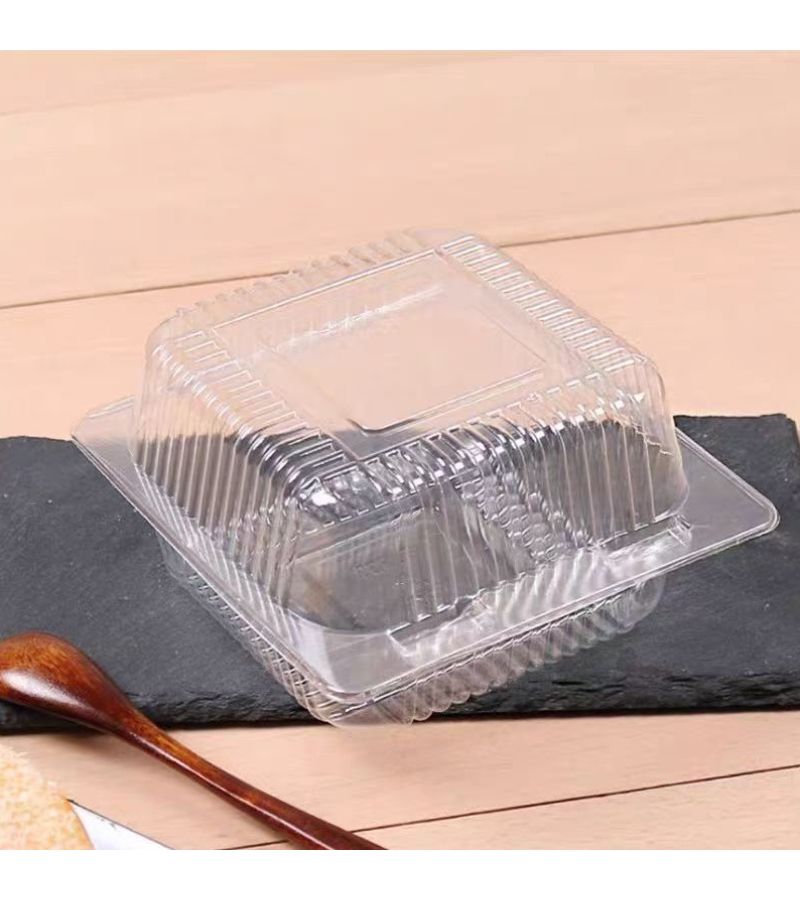20 Pcs Transparent Plastic Square Food Container Cake Box With Lid Good Sealing Dustproof Keeps Pastries Fresh Flip Top Design Aesthetically Pleasing - Image 5