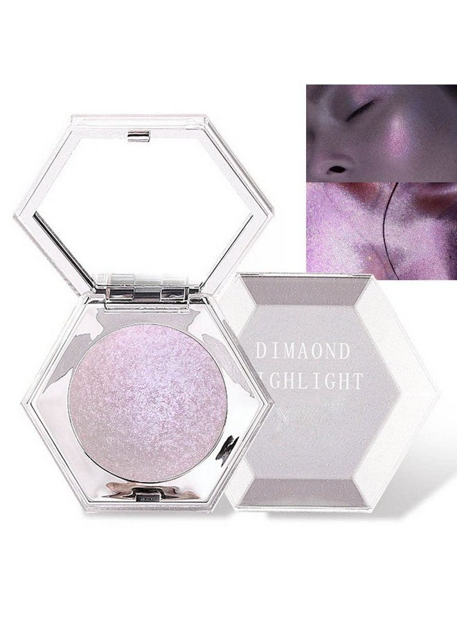 إيفباكت لوحة مكياج evpct Pink Mermaid Holographic Glitter Diamond Highlighter للوجه، أحمر خدود، برونزر وهايلايتر للوجه، مكياج ومضيء، لوحة ظلال عيون قزحية 02  - Image 1