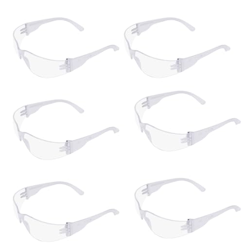 FRONTIER FT101(CLEAR) Lightweight Safety Glasses | Wrap Around Frameless Style with Flexible Temples Safety Eyewear | Polycarbonate Lens with Excellent Field of Vision Safety Goggles | Pack of 6 - Image 1