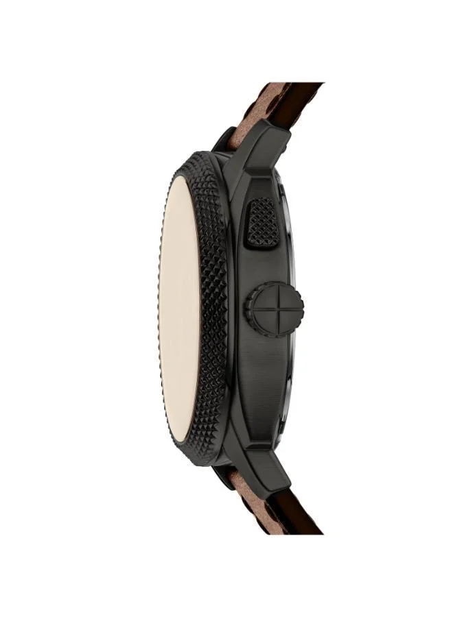 FOSSIL  FS6165 Anadigi Watch with Stainless Steel Leather Strap for Men | Best Price UAE
