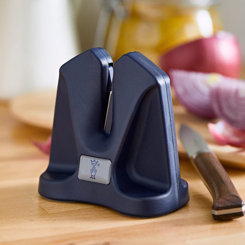 Opinel Manual Sharpener, Portable Compact Knife Maintenance and Sharpening Tool, Self Adjusting Angle, Silicone Padded Base, Blue,One Size,254562 - Image 5