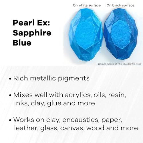Jacquard Pearl Ex Pigment Powder 3 Grams Sapphire Blue - Loose Mica Powder for Epoxy Resin, Watercolors, Calligraphy Ink & Clay - Epoxy Pigment Powder - Epoxy Resin Color - Image 2