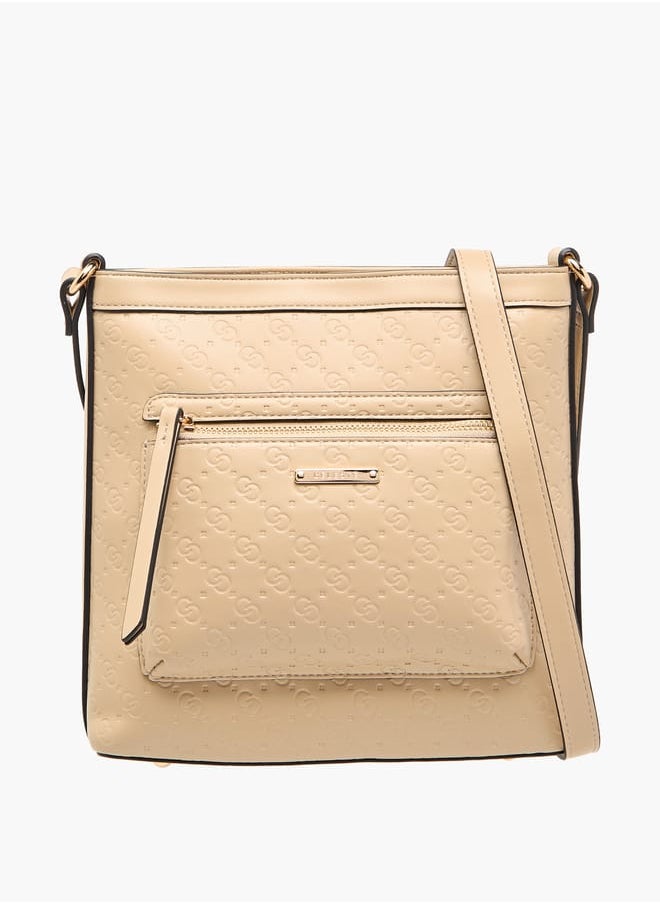 Celeste Women Monogram Embossed Crossbody Bag with Adjustable Strap  - Image 1