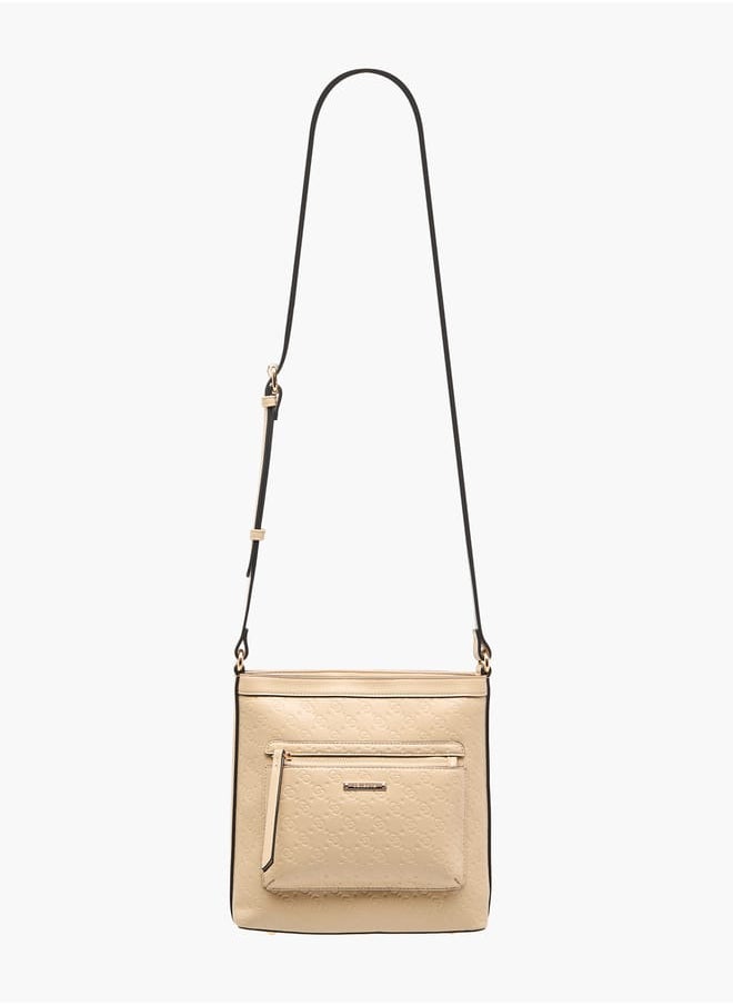 Celeste Women Monogram Embossed Crossbody Bag with Adjustable Strap  - Image 2