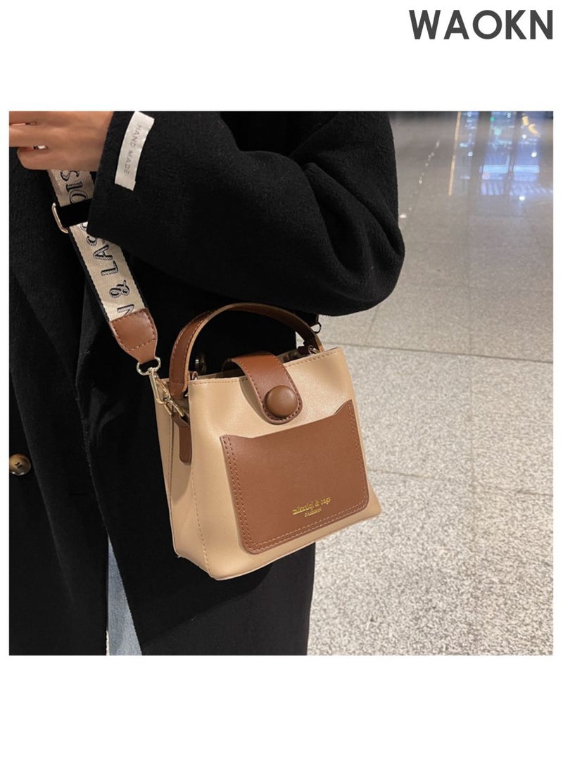 دبليو أيه أو كي أن حقيبة دلو نسائية، حقيبة يد كتف بتصميم دلو من جلد البولي يوريثان مع مقبض علوي وإغلاق بسحاب، حقيبة كتف صغيرة وعصرية مع جيب داخلي بسحاب وحواف وخياطة متقنة، مثالية للاستخدام في المكتب أو المواعدة أو المناسبات اليومية الأخرى، مناسبة للجنسين. - Image 3