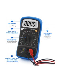 HoldPeak HP-838L Manual Range Ac Dc Amp Multimeter Black/Blue  - Image 2