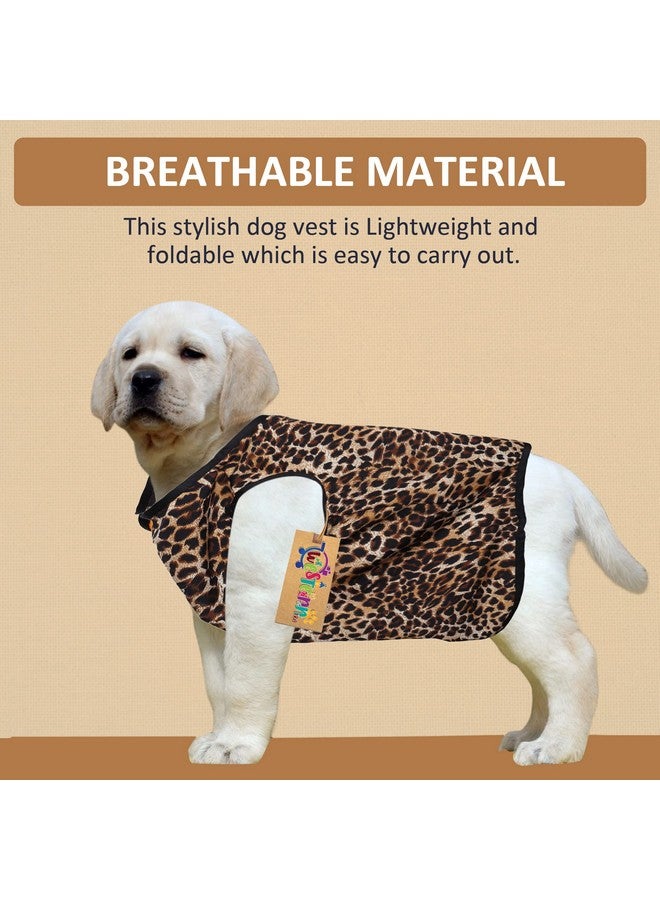 ويستيرن إرا تي شيرت كلاب من القطن الناعم الرائع | ملابس كلاب مريحة وجيدة التهوية | زي جرو بدون أكمام | (طبعة جلد النمر) (متوسط) (18 بوصة) - Image 2