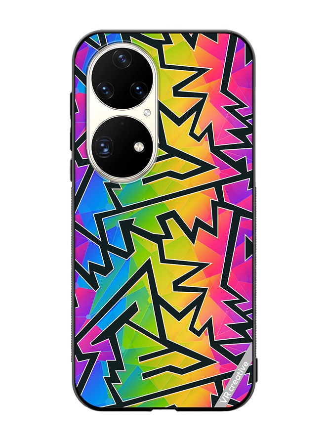 VR CREATIVE Protective Case Cover For Huawei P50 Pro Multicolor Geometric Design - Image 1