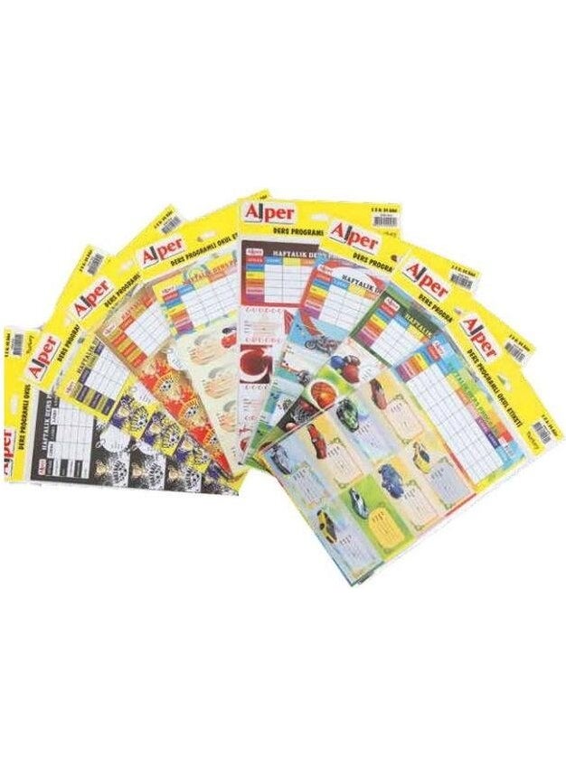 Tahtakalehobi - Alper School Label with Course Schedule 24 Pieces (Male) - Image 1
