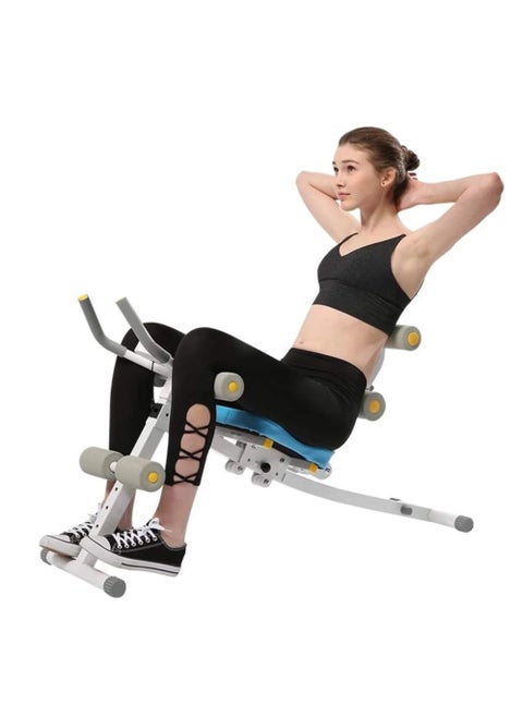 Foldable abdominal trainer with adjustable height for sit-ups