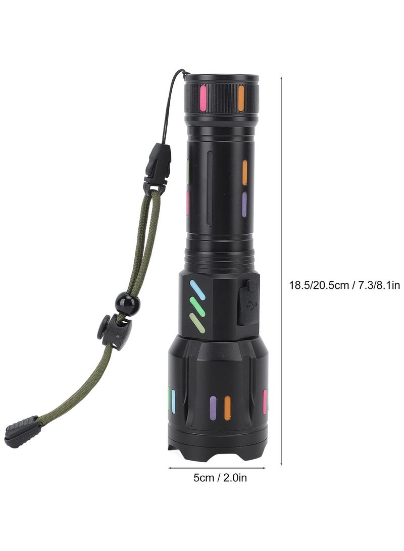 LED Flashlights High Powered Zoomable Handheld Torch Outdoor White Long Range Flashlight High Power Flash Light Handheld Torch with 5 Modes for Camping Hiking - Image 3