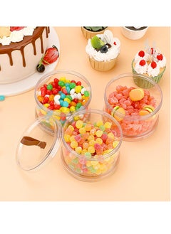Decorative Round Storage Jars with Lids, 3 Tier Clear Stackable Snack Containers Candy Jar Bathroom Canister with Lid Candy Jar Biscuit Box Containers for Cookie, Dry Foods, Nuts, Coffee Bean