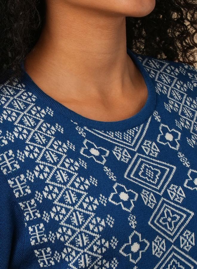 globus Weave Knitted Loose Fit Calf Length Winter Wear Kurta - Image 4