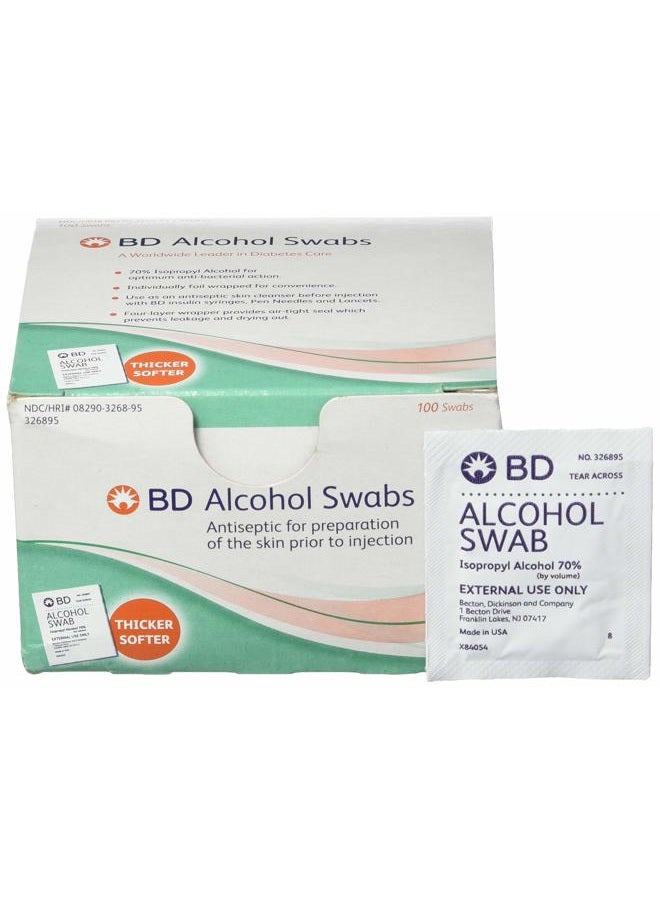 BD Alcohol Swabs 100 Each White - Image 3
