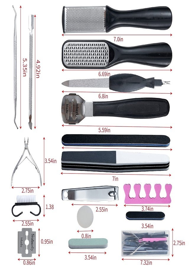 WOBEVB 31Pcs Foot & Hand File Pedicure Tools Kit for Dead Skin Remove, Nail Maintain with Cleaning Storage Box for Men Women Salon or Home Best Gift - Image 4