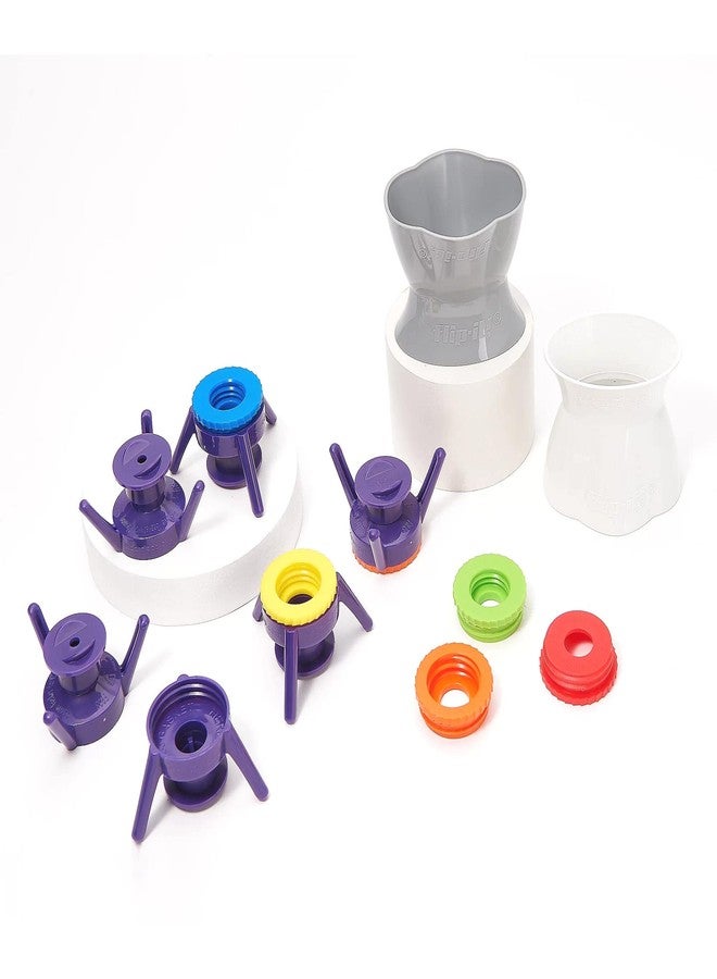 Flip-it! Super Set Universal Bottle Emptying Kit - Maximize Every Drop with Flip-It! 6 XL Base Caps, 6 Adapters, and 2 Flip Top Bottle Stands (Bright) - Image 2