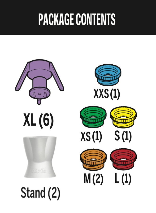 Flip-it! Super Set Universal Bottle Emptying Kit - Maximize Every Drop with Flip-It! 6 XL Base Caps, 6 Adapters, and 2 Flip Top Bottle Stands (Bright) - Image 3