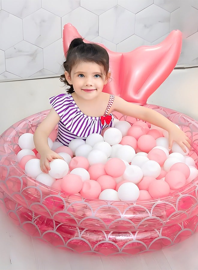 GROIC Swimming Pool,Inflatable Backyard Kiddie Mermaid Pools,Inflatable Kiddie Pools,Baby Ball Pit Pool,Indoor&Outdoor Water Pool,Summer Water Party - Image 2