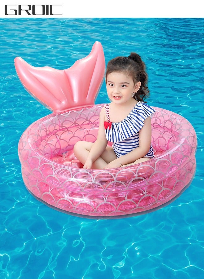 GROIC Swimming Pool,Inflatable Backyard Kiddie Mermaid Pools,Inflatable Kiddie Pools,Baby Ball Pit Pool,Indoor&Outdoor Water Pool,Summer Water Party - Image 1