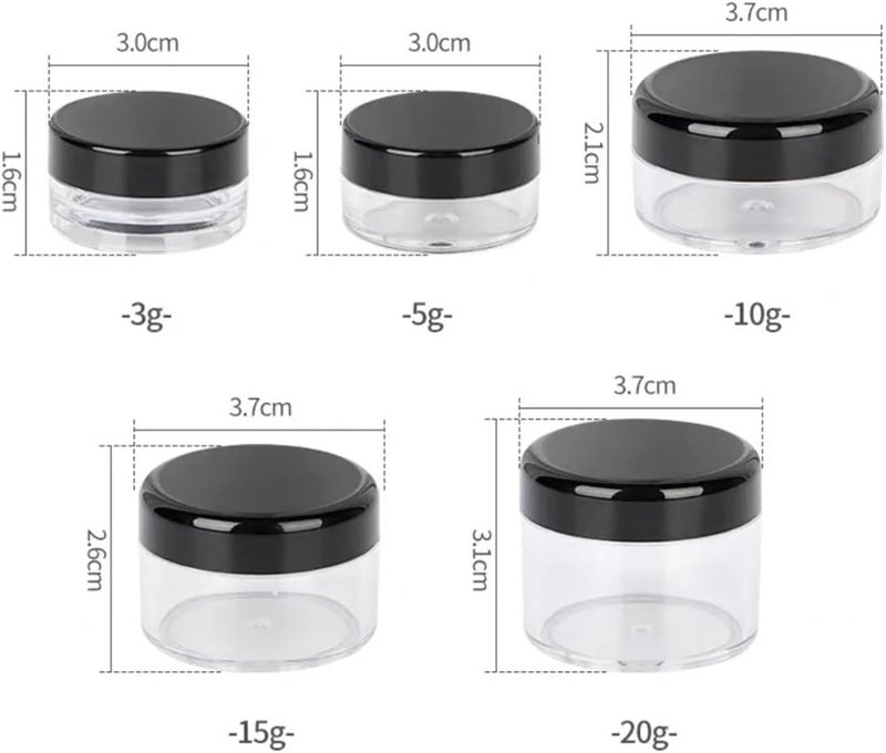Lip Scrub Containers 96PCS Plastic Cream Jars Sample Containers with Leak Proof Wide Mouth Travel bottle for Toiletries 2/3/5/10/15/20ml(20ml) - Image 3