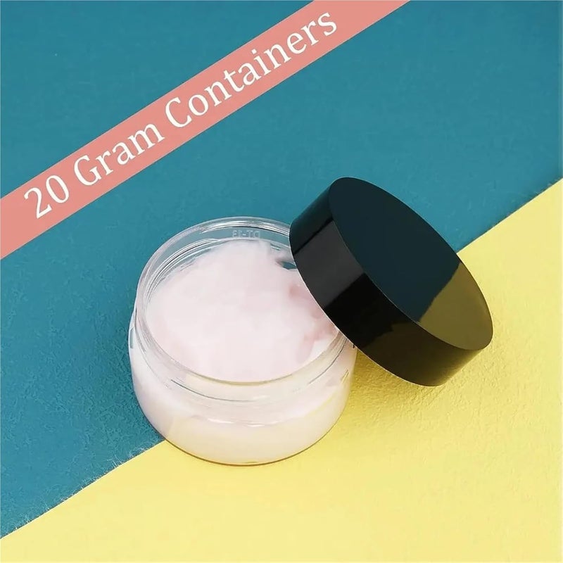 Lip Scrub Containers 96PCS Plastic Cream Jars Sample Containers with Leak Proof Wide Mouth Travel bottle for Toiletries 2/3/5/10/15/20ml(20ml) - Image 5