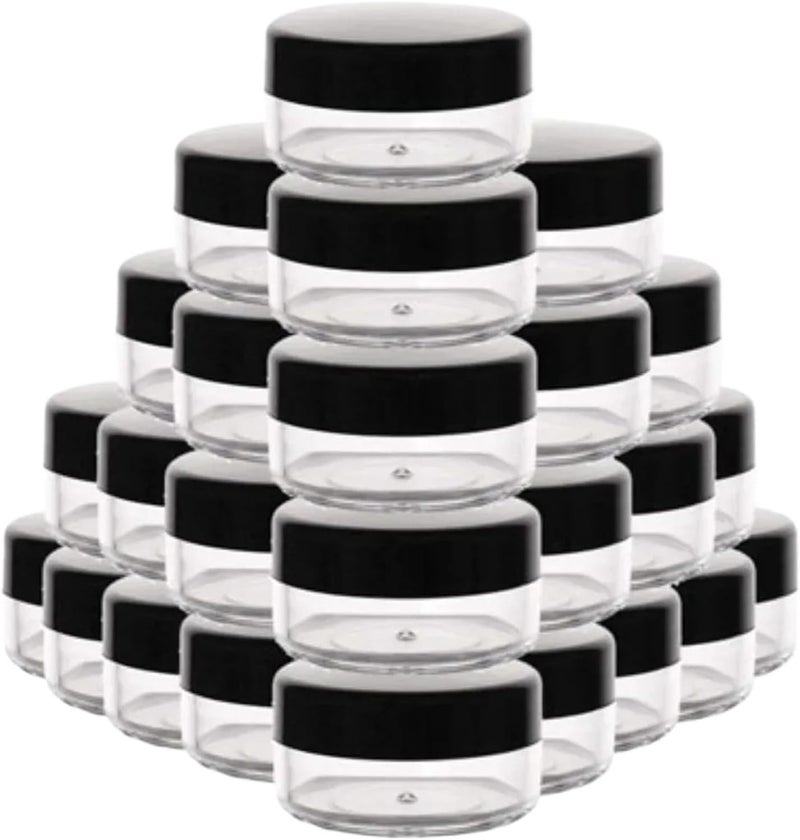Lip Scrub Containers 96PCS Plastic Cream Jars Sample Containers with Leak Proof Wide Mouth Travel bottle for Toiletries 2/3/5/10/15/20ml(20ml) - Image 1