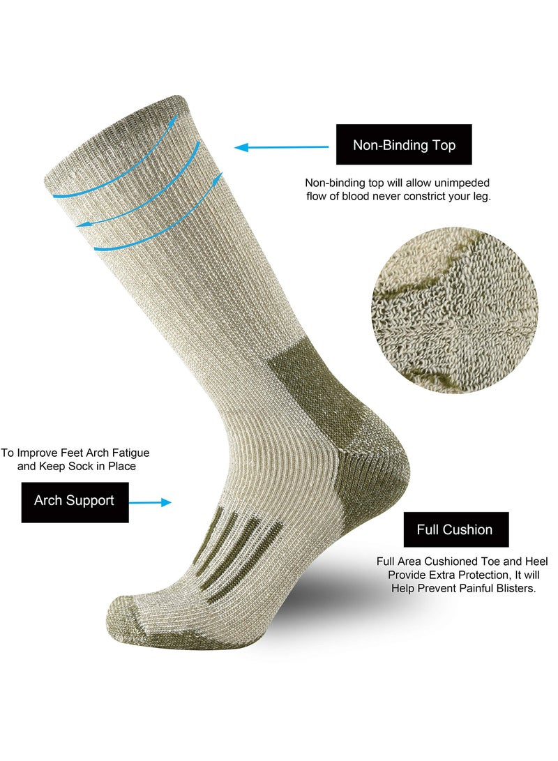 SYOSI 4 Pairs of Merino Wool Socks, Merino Warm Socks for Men and Women, Breathable Warm Wool Cushion Crew Socks, Middle Length Moisture Wicking Wool Socks for Hiking, Running, Skiing - Image 2