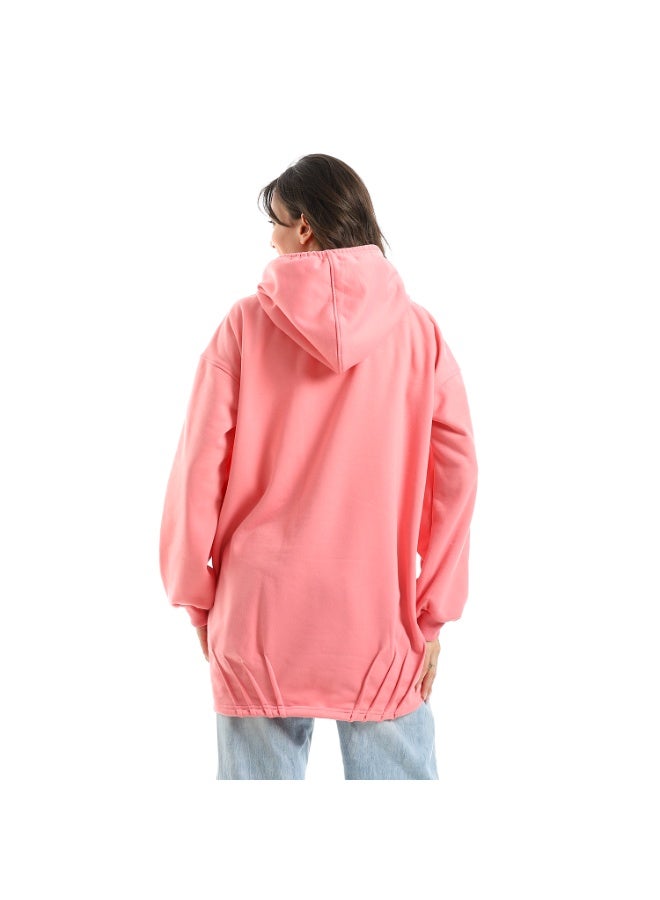 سيزار هودي اوفر سايز حريمي سادة مزود بجيوب أمامية - Image 4