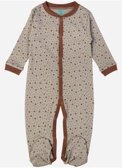 Babies Basic Printed Cotton Long Sleeves Sleepsuit  - Image 1