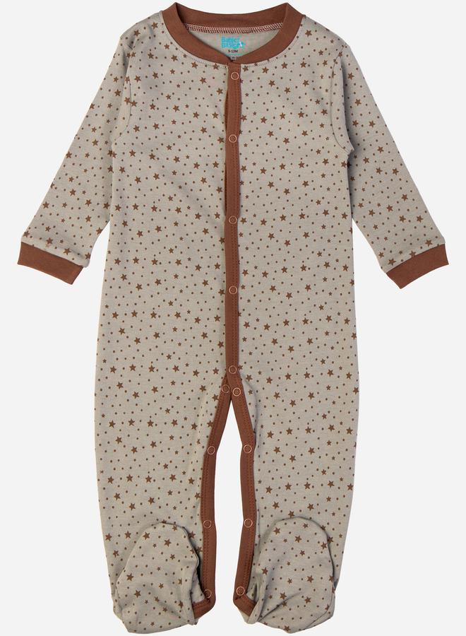 Babies Basic Printed Cotton Long Sleeves Sleepsuit - Image 1