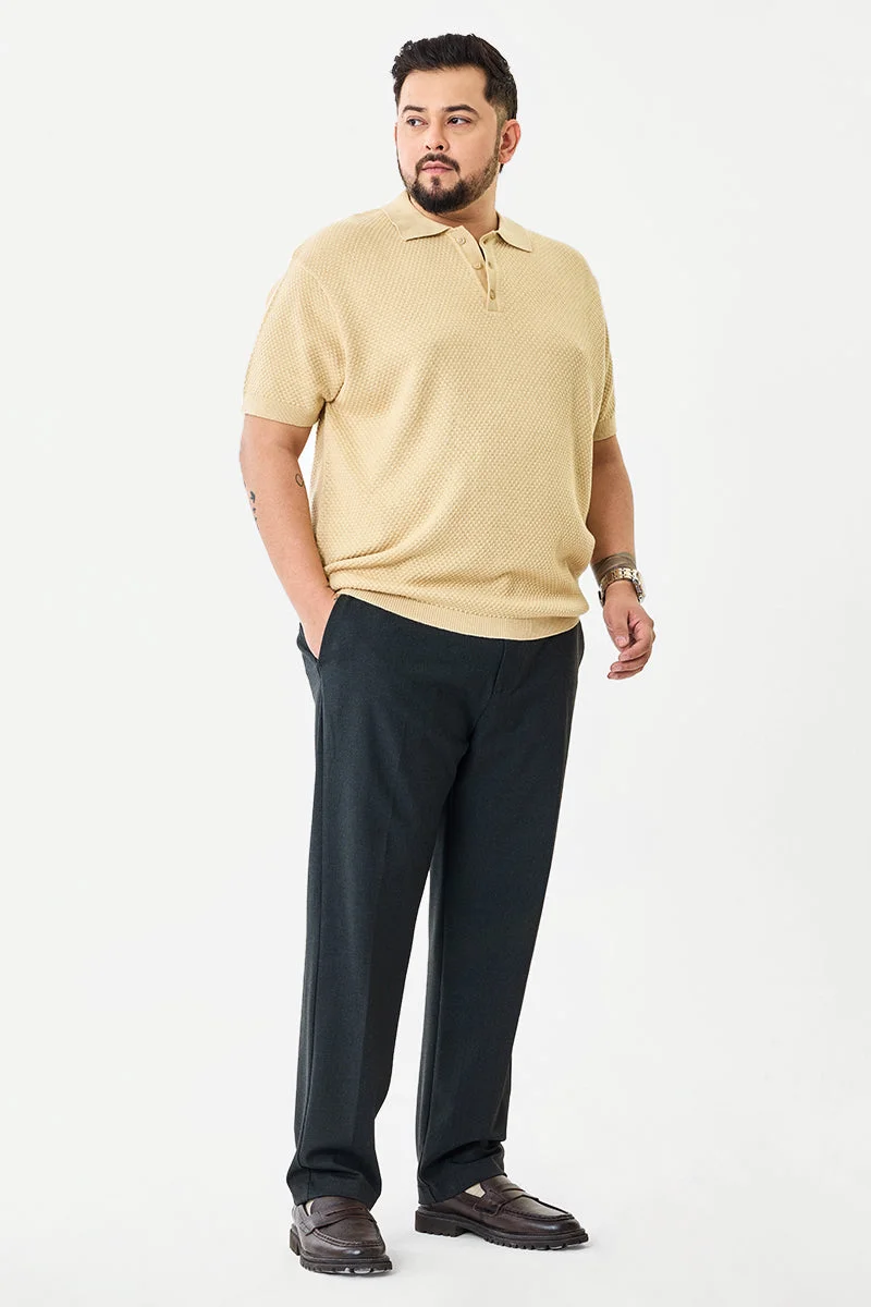 SNITCH 100% Cotton Knitted Plus Size Polo T-Shirt