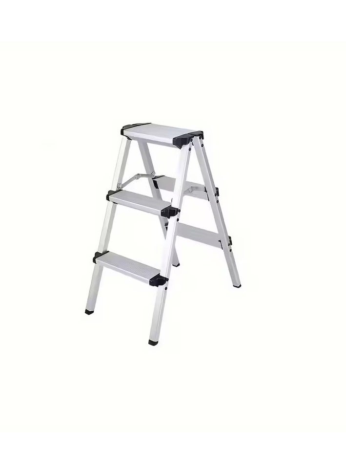 ميل روز سلم ميلروز القابل للطي من الألومنيوم - مقعد من درجتين وثلاث درجات مع دواسات عريضة مضادة للانزلاق، سلم خفيف الوزن وقابل للحمل متعدد الاستخدامات للمنزل والمطبخ - Image 2
