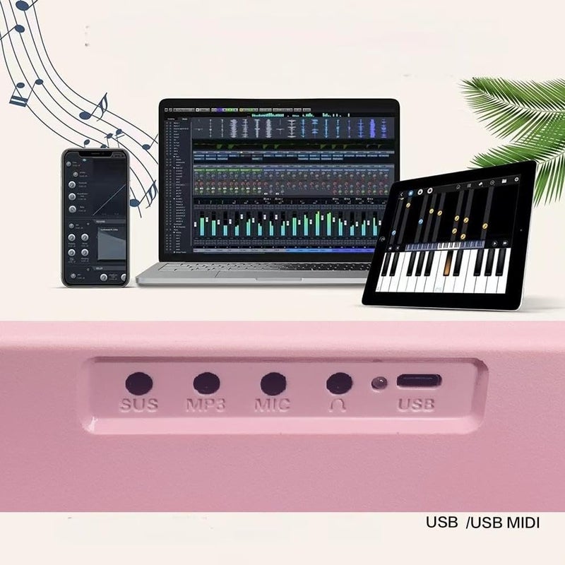 MAGICON 88 Key Foldable Electronic Piano can be folded in 180°,more portable. True and Pure Grand Piano Sound Source by France DREAM, Foot Pedal/Power adapter/Delicate Handbag (pink) - Image 3