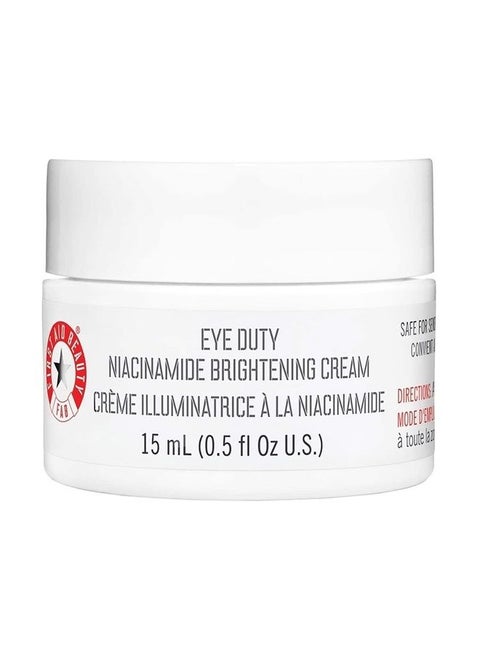 Eye Duty Niacinamide Brightening Cream, Illuminating Eye Cream for Dark Circles and Puffiness, 0.5 oz.