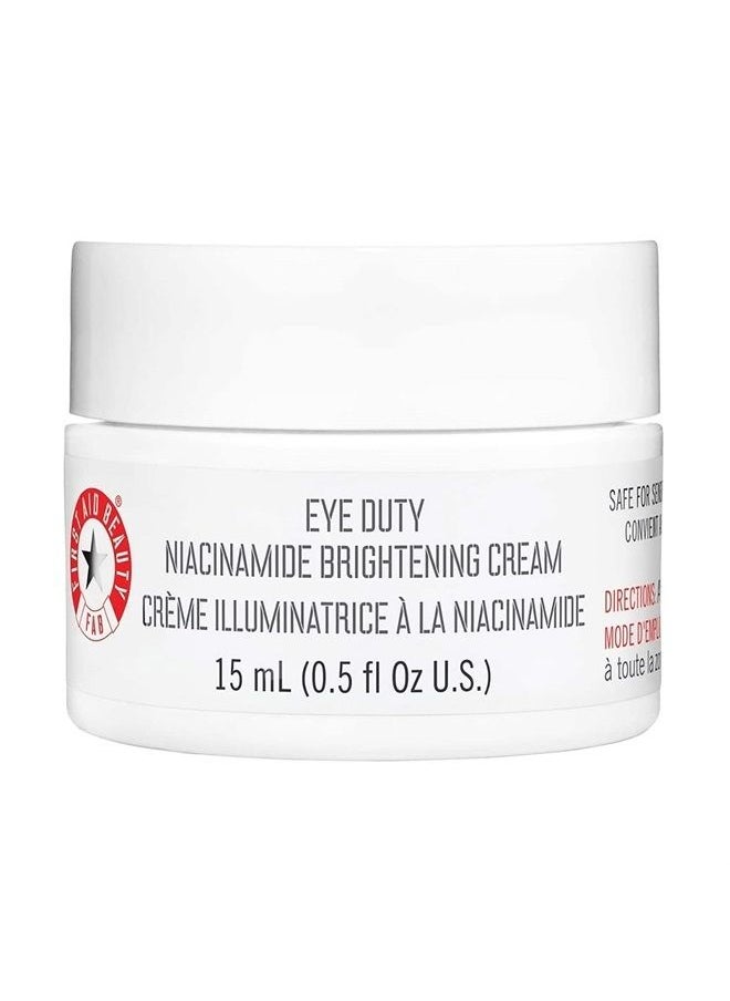 Eye Duty Niacinamide Brightening Cream, Illuminating Eye Cream for Dark Circles and Puffiness, 0.5 oz.