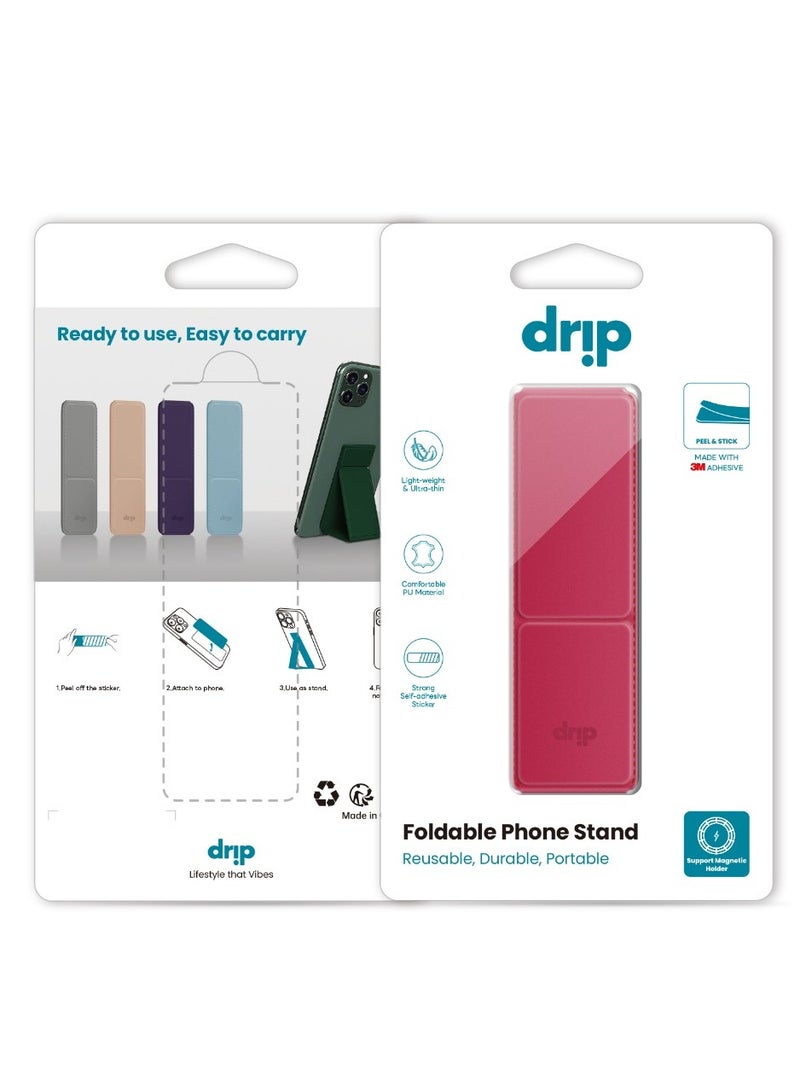 Drip Foldable Phone Stand - Lightweight, Durable, Portable, Multi-Functional with Ergonomic Design - Made with 3M Adhesive PU Material, Compatible with All Smartphones. - Image 1