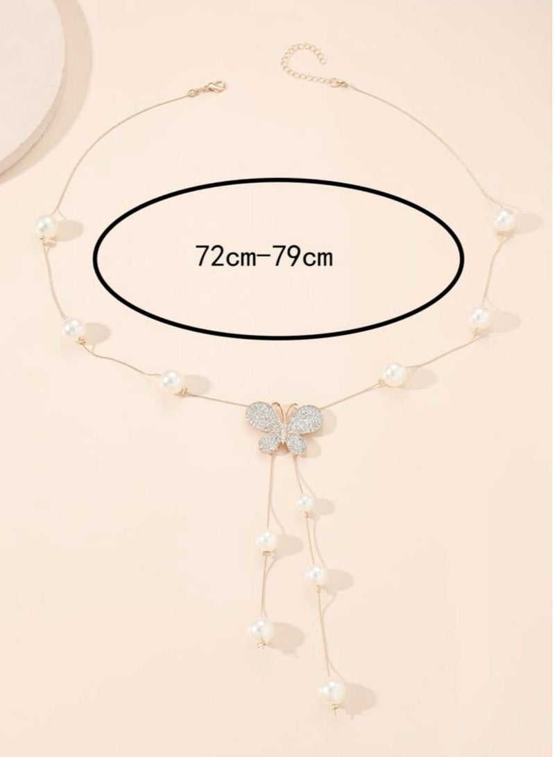 YUCCA One Piece New European and American Style Fashion Sweater Wool Chain Long Necklace - Image 2