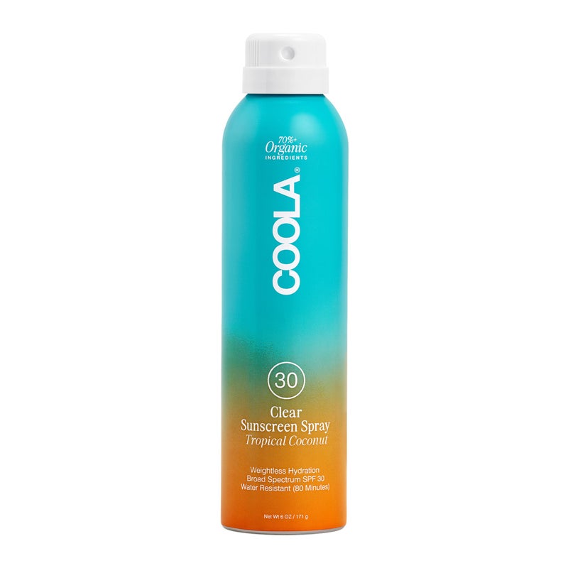 COOLA Organic Sunscreen SPF 30 Sunblock Spray, Dermatologist Tested Skin Care for Daily Protection, Vegan and Gluten Free, Tropical Coconut, 6 Fl Oz - Image 1