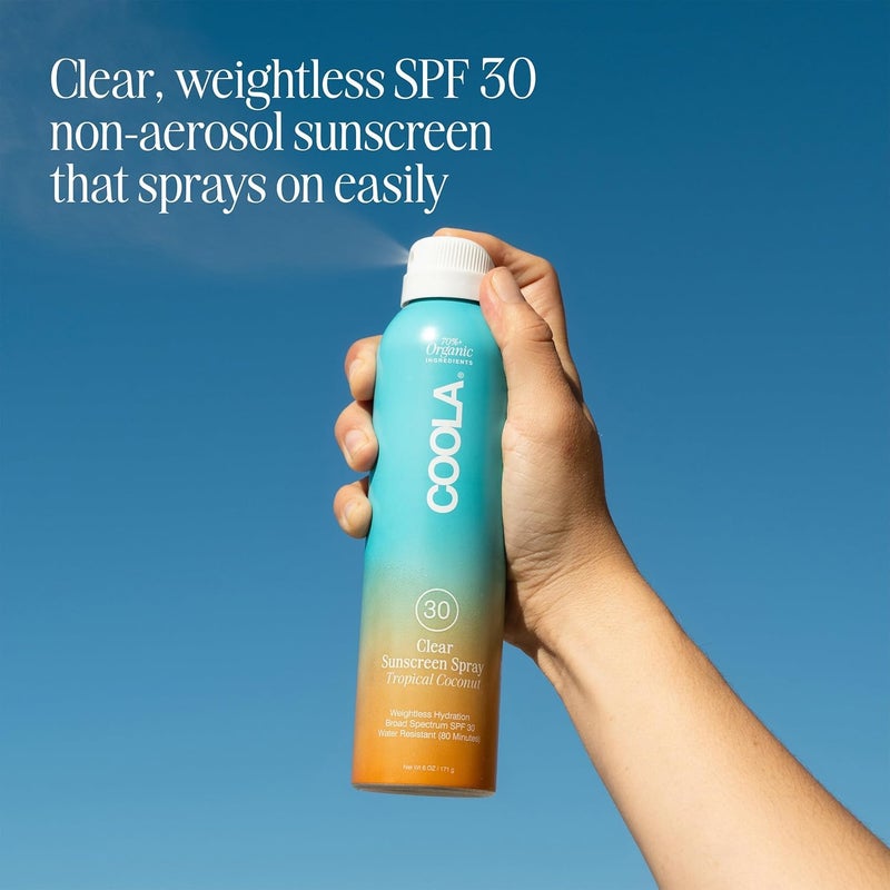 COOLA Organic Sunscreen SPF 30 Sunblock Spray, Dermatologist Tested Skin Care for Daily Protection, Vegan and Gluten Free, Tropical Coconut, 6 Fl Oz - Image 2